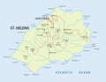 Map of british island St Helena in the Atlantic Ocean Royalty Free Stock Photo