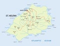 Map of british island St Helena in the Atlantic Ocean