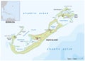 Map of the British Overseas Territories Bermuda Royalty Free Stock Photo