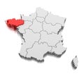 Map of Brittany region, France Royalty Free Stock Photo
