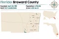 Map of Broward County in Florida