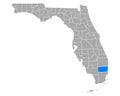 Map of Broward in Florida
