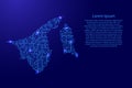 Map Brunei from printed board, chip and radio component with blu Royalty Free Stock Photo