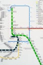 Bangkok, Thailand:Map of BTS sky train.