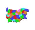 Map of bulgaria with regions illustrated