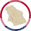 Map of Bulloch County in Georgia, USA Royalty Free Stock Photo