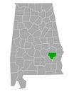Map of Bullock in Alabama