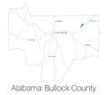 Map of Bullock county in Alabama