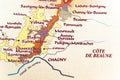 Map of burgundy region Royalty Free Stock Photo