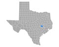 Map of Burleson in Texas Royalty Free Stock Photo