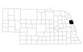 Map of Burt County in Nebraska state on white background. single County map highlighted by black colour on Nebraska map. UNITED Royalty Free Stock Photo