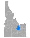 Map of Butte in Idaho