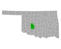 Map of Caddo in Oklahoma