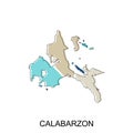 Map of Calabarzon geometric design, World Map International vector template with outline graphic sketch style isolated on white Royalty Free Stock Photo
