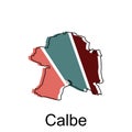 Map of Calbe modern outline, map of German country colorful vector Design Template Royalty Free Stock Photo