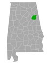 Map of Calhoun in Alabama