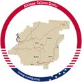 Map of Calhoun county in Alabama, USA.