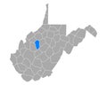 Map of Calhoun in West Virginia