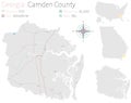 Map of Camden County in Georgia