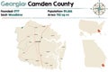 Map of Camden County in Georgia