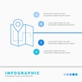 Map, Camping, plan, track, location Infographics Template for Website and Presentation. Line Blue icon infographic style vector Royalty Free Stock Photo