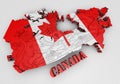 Map of Canada with flag colors Royalty Free Stock Photo