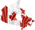 Canada Map with Flag Royalty Free Stock Photo