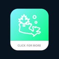 Map, Canada, Leaf Mobile App Button. Android and IOS Line Version Royalty Free Stock Photo