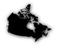 Map of Canada with shadow Royalty Free Stock Photo