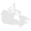 Map of Canada. Silhouette of Canada country map. Halftone dots Vector illustration