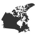 Map of Canada. Silhouette of Canada country map. Vector illustration