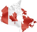 Map of Canada with Flag Royalty Free Stock Photo