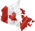 Map of Canada with Flag Royalty Free Stock Photo