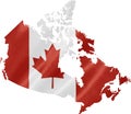 Canada Map with Flag Royalty Free Stock Photo