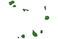 Map of Cape Verde on green felt