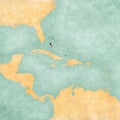Map of Caribbean - Bahamas Vintage Series