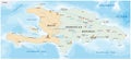 Map of Caribbean island of Hispaniola Royalty Free Stock Photo