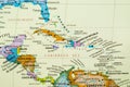 Map of Caribbean Islands Royalty Free Stock Photo