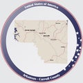 Map of Caroll County in Arkansas