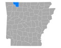 Map of Carroll in Arkansas