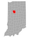 Map of Carroll in Indiana