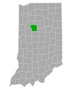 Map of Carroll in Indiana