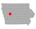 Map of Carroll in Iowa