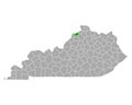 Map of Carroll in Kentucky