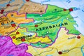 Map or cartography of Armenia and Azerbaijan