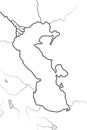 Map of The CASPIAN SEA basin: Circum-Caspian Region (AzerbaÃÂ¯djan, Iran, Turkestan). Geographic chart. Royalty Free Stock Photo