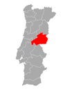 Map of Castelo Branco in Portugal