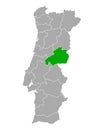 Map of Castelo Branco in Portugal