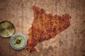 Map of catalonia on a old vintage crack paper Royalty Free Stock Photo