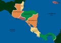 Map Of Central America Royalty Free Stock Photo